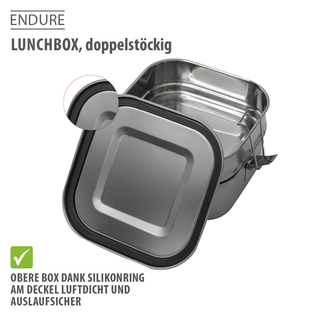 Lunch box ENDURE, stacked two-high