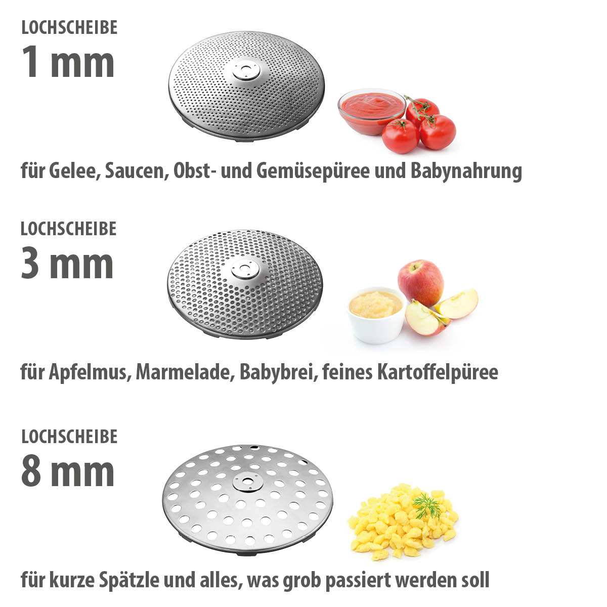 Passiergerät FLOTTE LOTTE®, inkl. 3 Lochscheiben (1 mm, 3 mm und 8 mm)