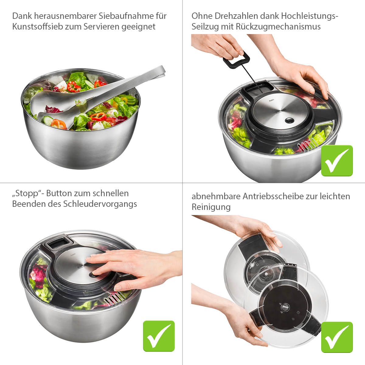 Set: Salatschleuder SPEEDWING® + Frischhaltedeckel