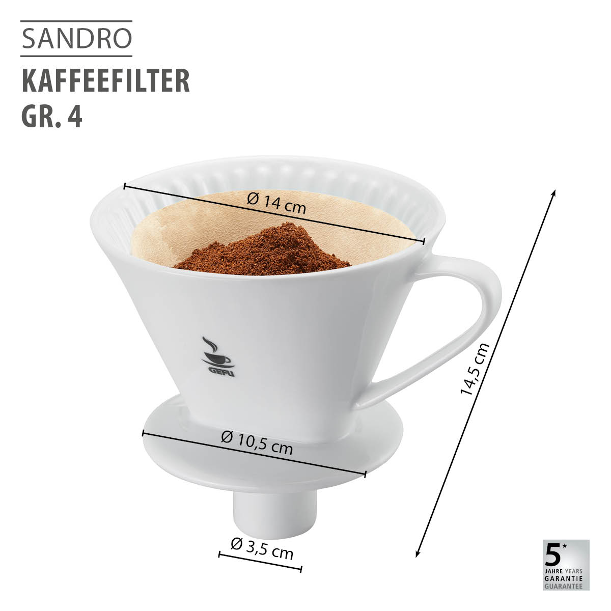 Coffee filter porcelaine SANDRO, size 4