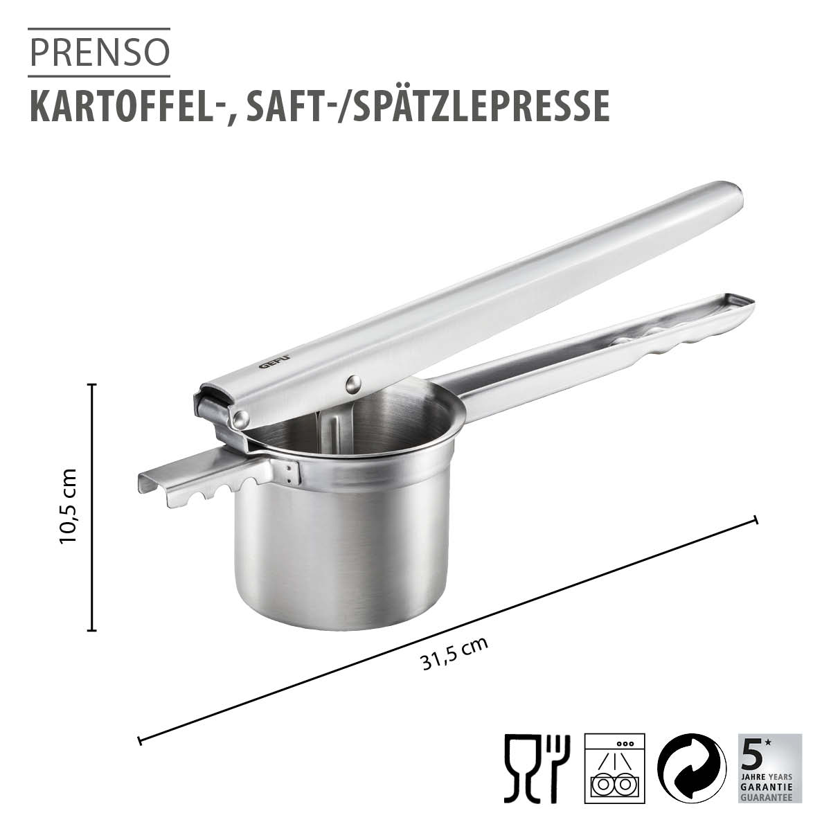 Potato, Juice and Spaetzle Press PRENSO