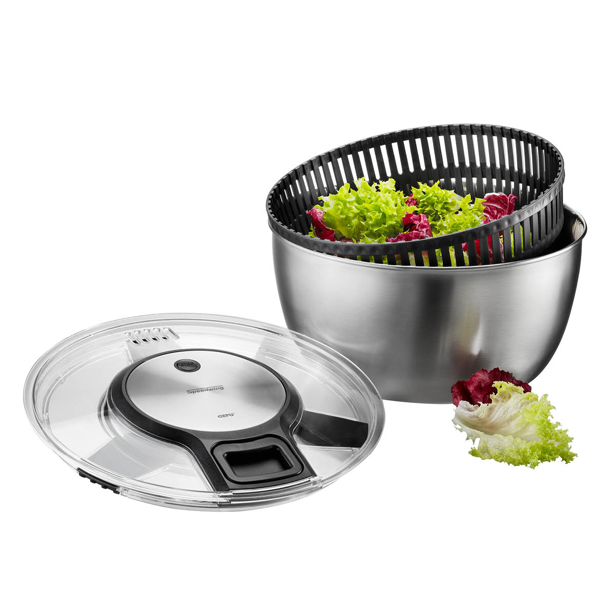 Salad spinner SPEEDWING®, stainless steel, Ø 26 cm