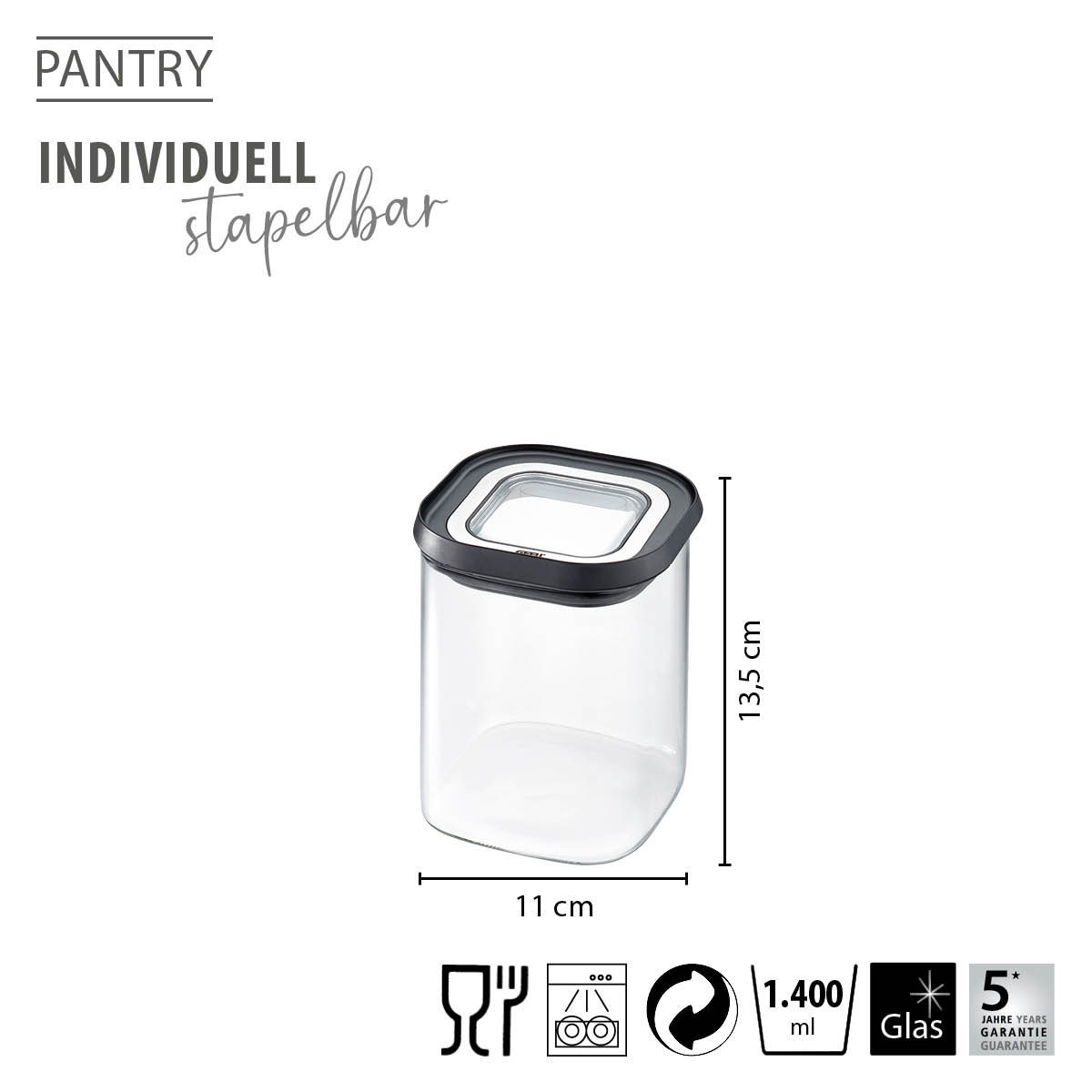 Food storage container PANTRY, 900 ml