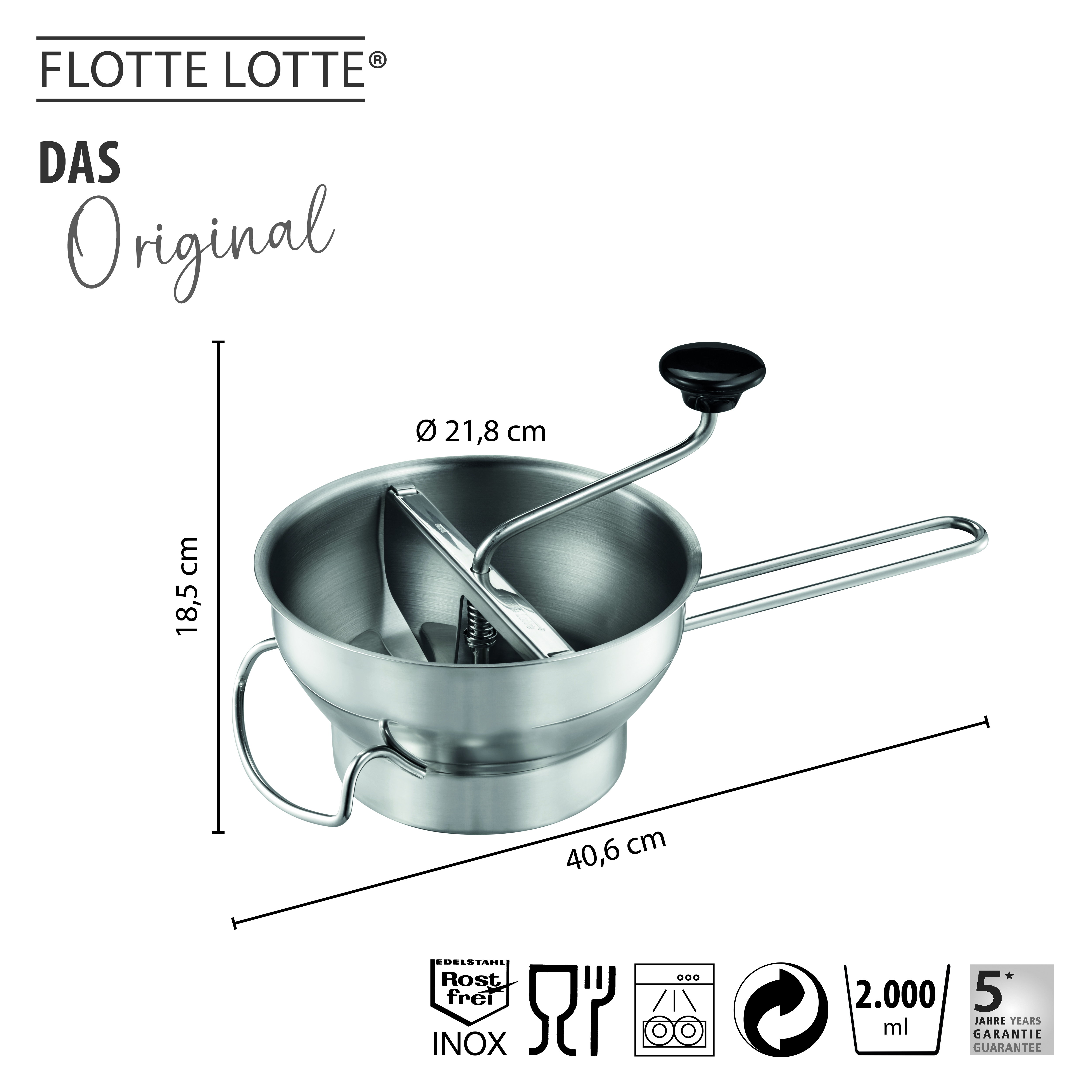 Passiergerät FLOTTE LOTTE® inkl. 3 Lochscheiben (1 mm, 3 mm und 5 mm)