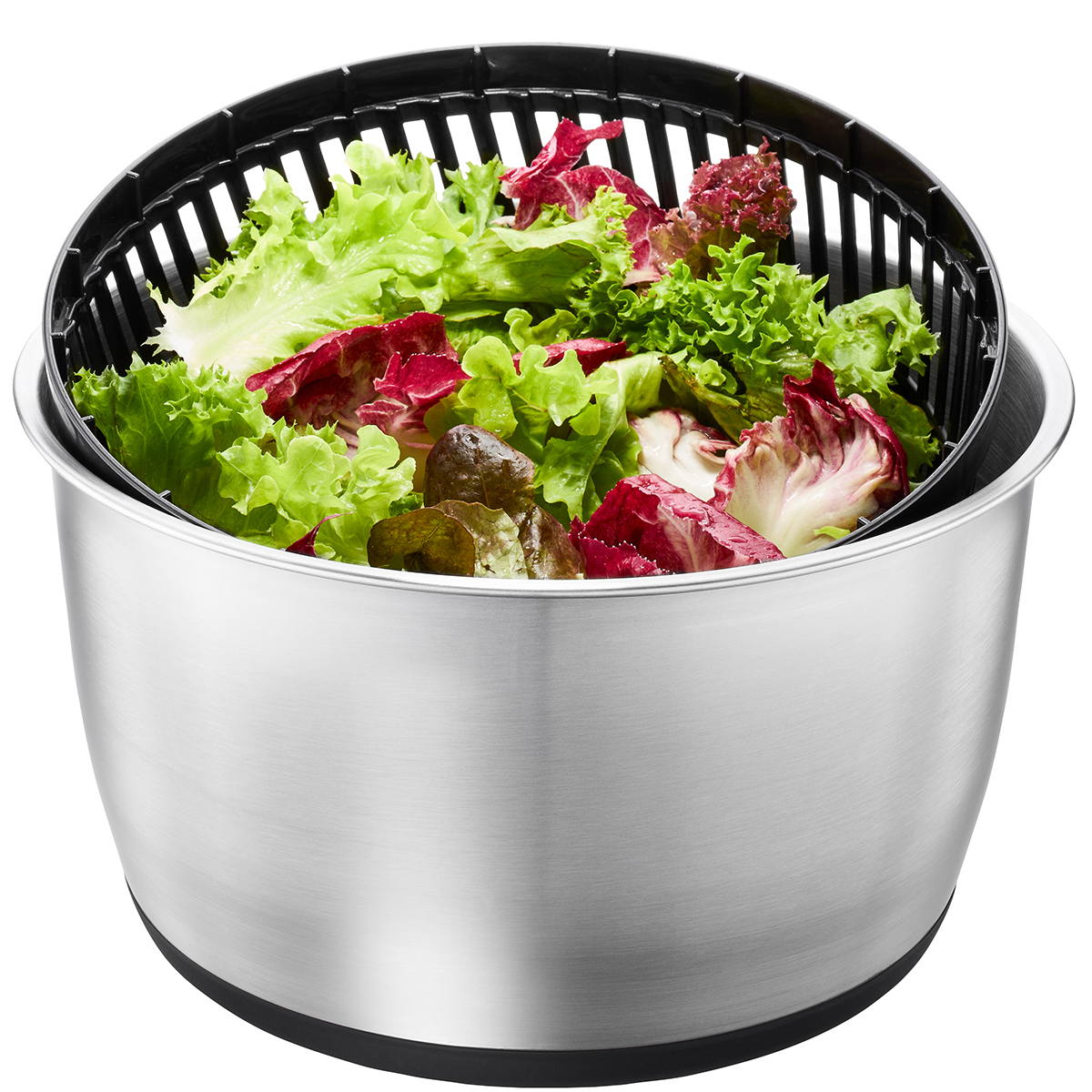 Salad spinner PUSH IT, stainless steel, Ø 25 cm