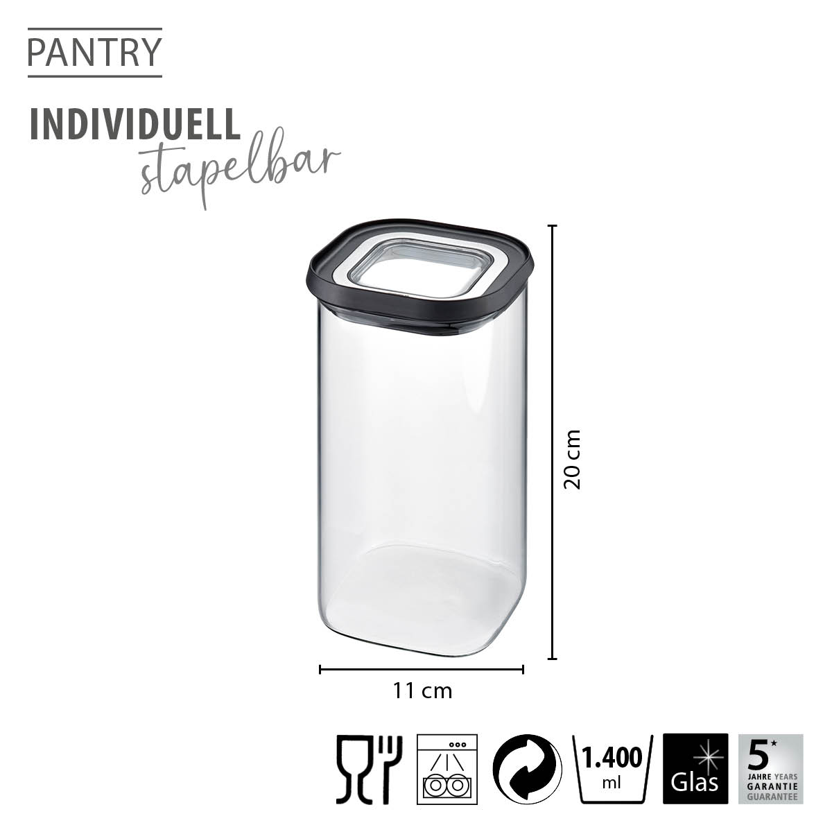 Food storage container PANTRY, 1.400 ml