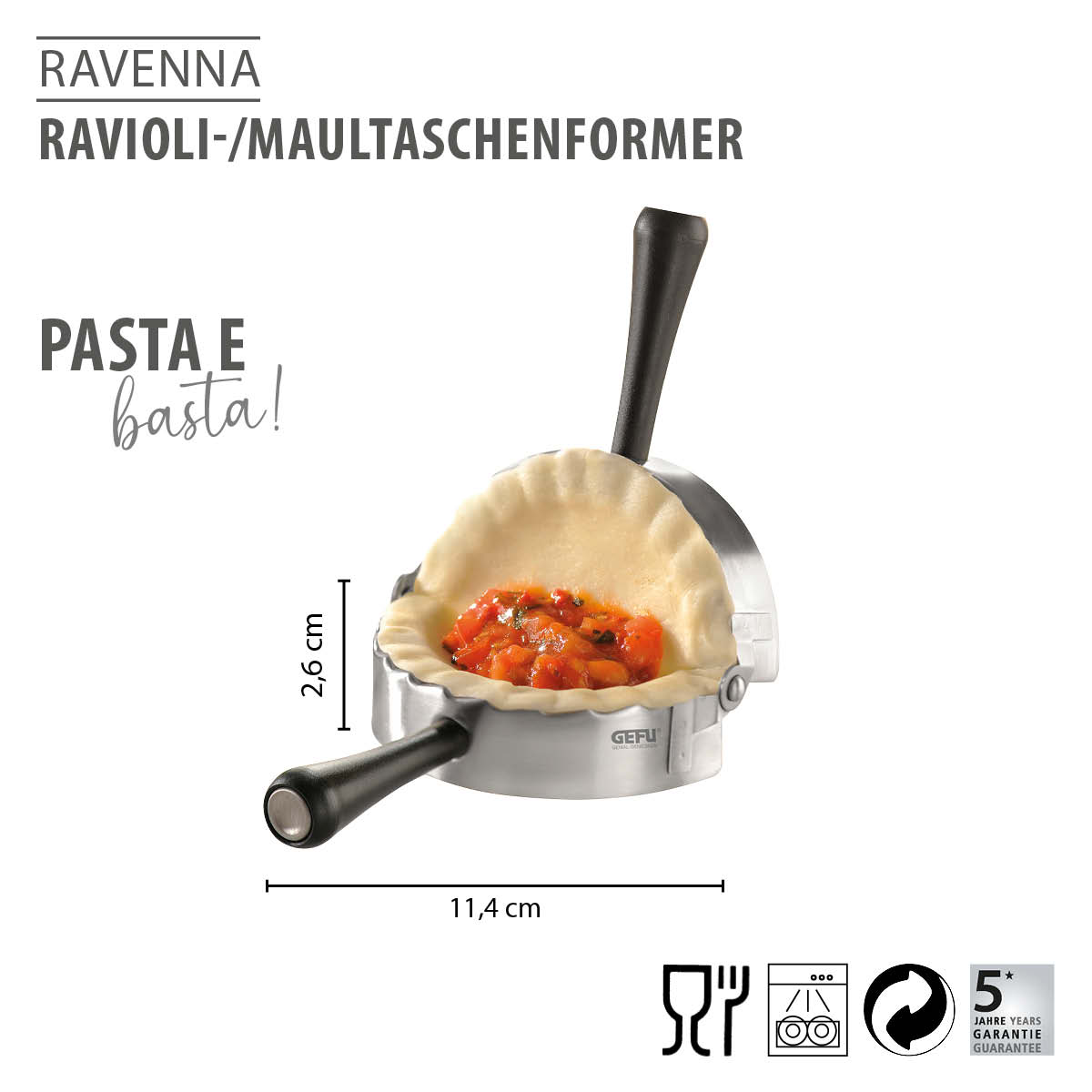 Ravioli-/pasta case maker RAVENNA foldable - round