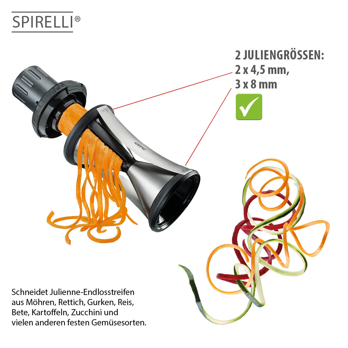 Spiralschneider SPIRELLI® XL inkl. Reinigungsbürste