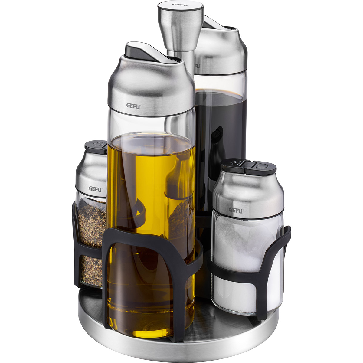 Vinegar-oil and spice cruet stand KIPPO, 5-piece