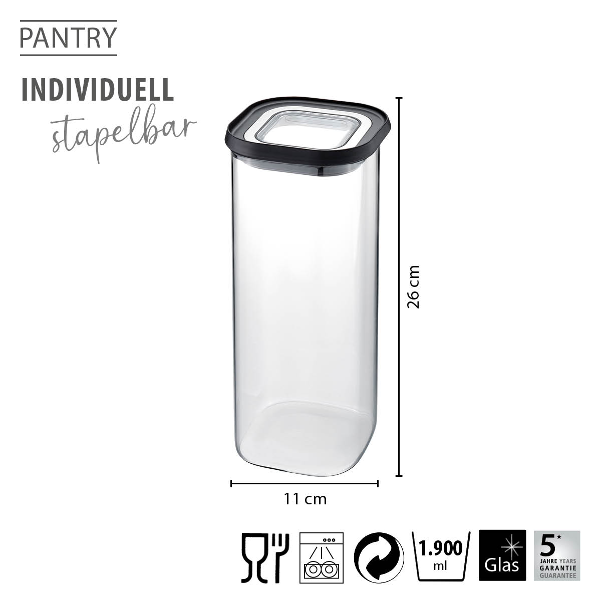 Food storage container PANTRY, 1.900 ml
