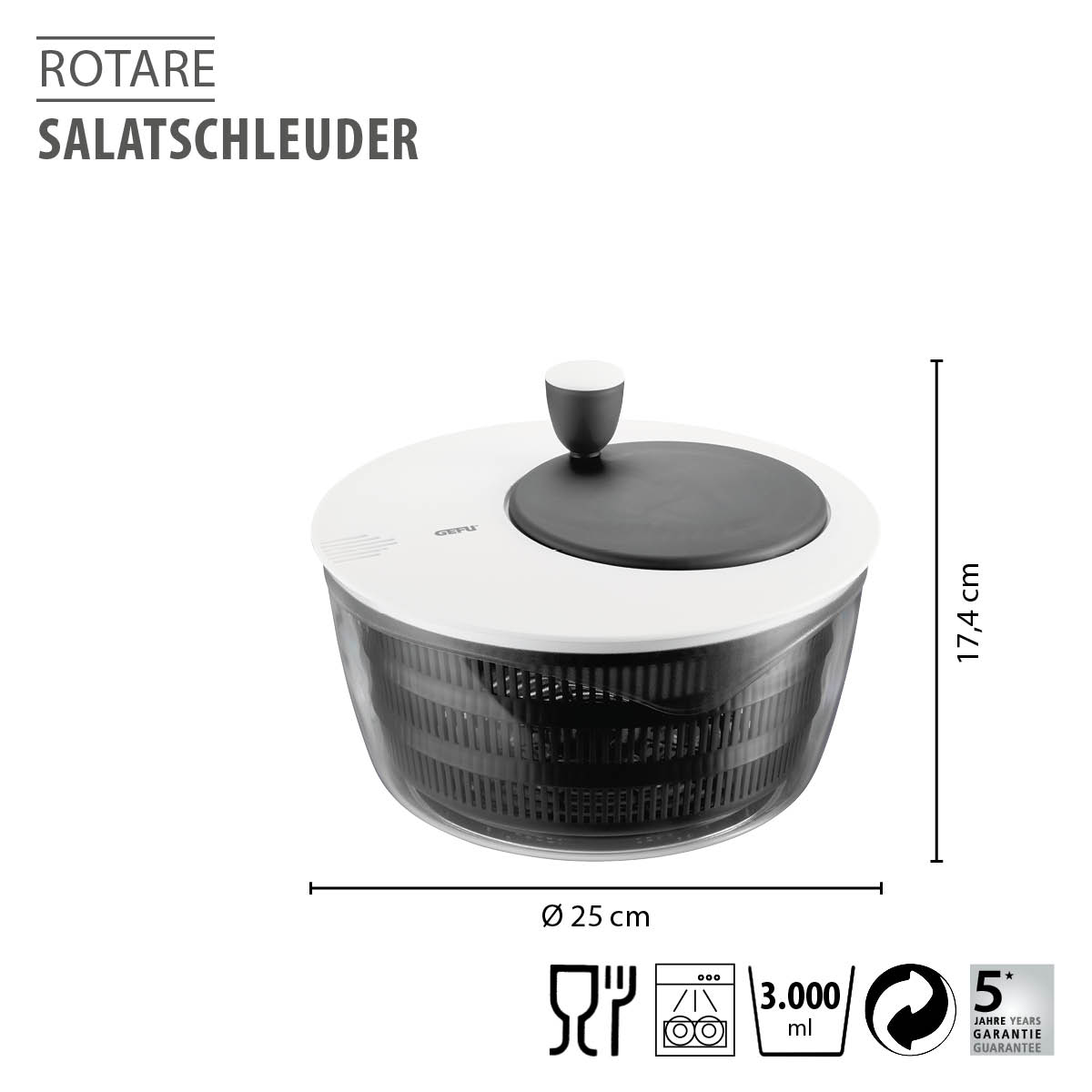 Salatschleuder ROTARE, Ø 24 cm