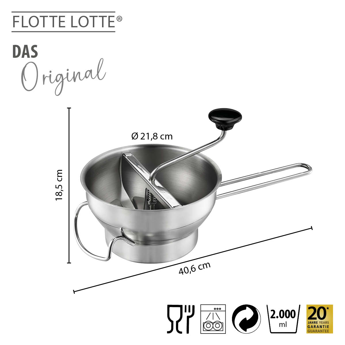 Passiergerät FLOTTE LOTTE® inkl. 3 Lochscheiben (1 mm, 3 mm und 5 mm)