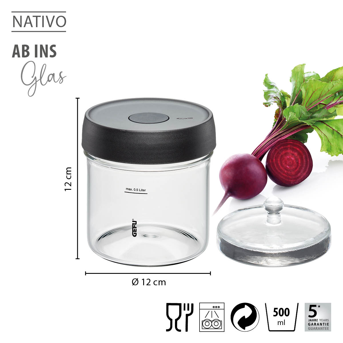 Fermenting jar NATIVO, 0.5 l