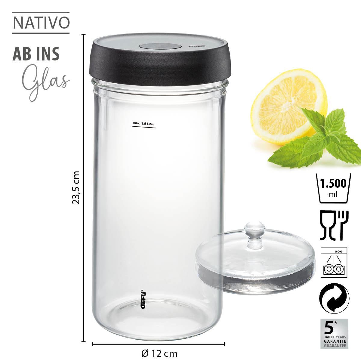 Fermenting jar NATIVO, 1.5 l